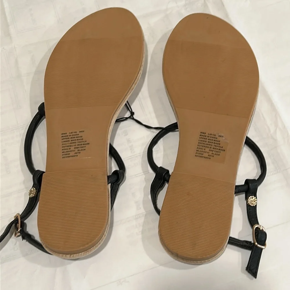 NEW Lauren Conrad women's S black strap sandles
